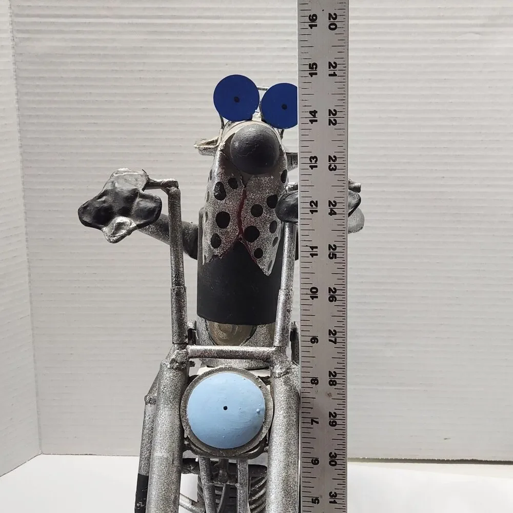 Yardbirds Scrap Metal Art Dog On A Hog Motorcycle Sculpture Richard Kolb Vintage